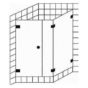 FORMAT Premium Ganzglas-Tür mit Festfeld/Seitenwand für Badewanne, Höhe bis 2000 mm