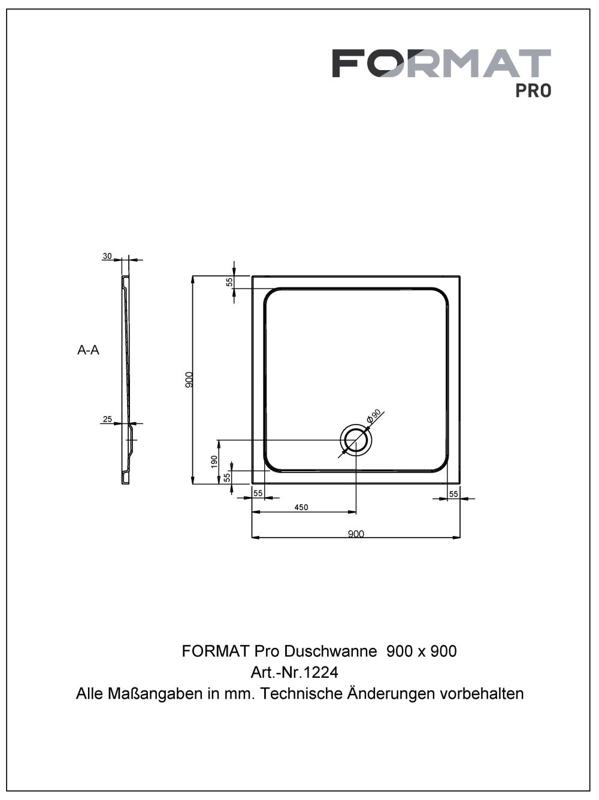 FORMAT Pro Acryl-Duschwanne