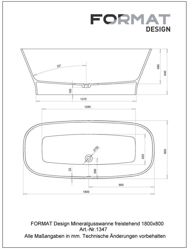 FORMAT Design Mineralguss-Oval-Badewanne