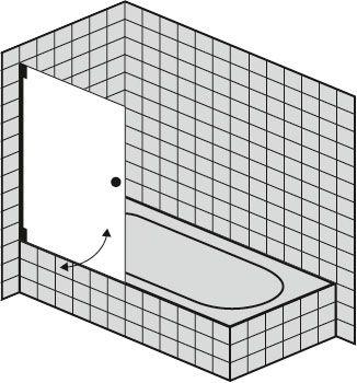 FORMAT Design 3.0 Ganzglas-Pendeltür auf Badewanne, HSP rahmenlos