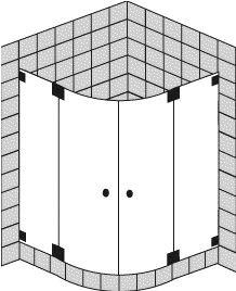 FORMAT Design 3.0 Ganzglas-Viertelkreisdusche 2 Pendeltüren, HSP rahmenlos