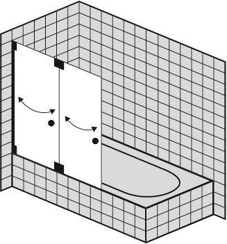 FORMAT Design 3.0 Ganzglas-Badewannen-Faltwand, HSP rahmenlos