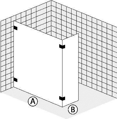 FORMAT Design 3.0 Walk-In Trennwand mit Festfeld, rahmenlos