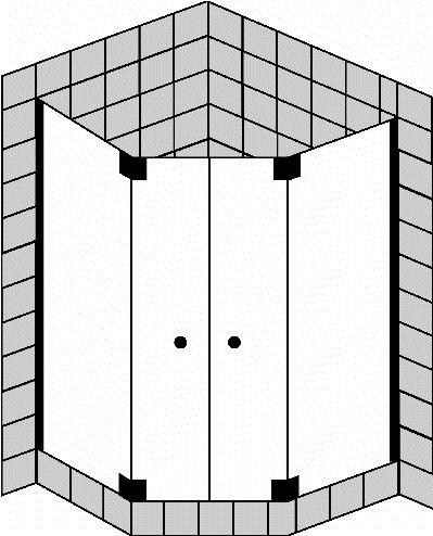 FORMAT Design 3.0 Ganzglas-Fünfeckdusche 2 Pendeltüren, HSP teilgerahmt