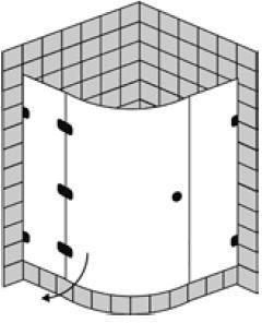 FORMAT Design 3.0 Viertelkreisdusche mit Drehtür, HS teilgerahmt