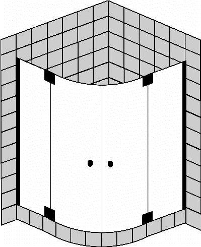 FORMAT Design 3.0 Ganzglas-Viertelkreisdusche 2 Pendeltüren, HSP teilgerahmt