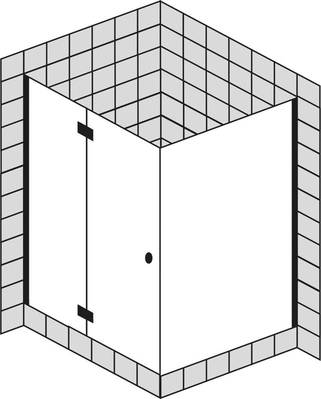 FORMAT Design 3.0 Ganzglas-Pendeltür mit Seitenwand, HSP teilgerahmt