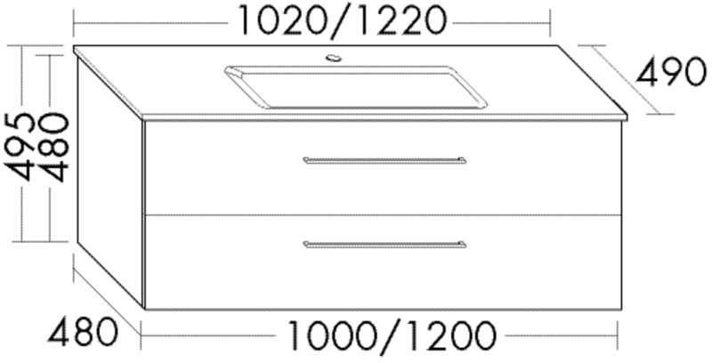 FORMAT Design Glaswaschtisch mit Unterschrank SEOI