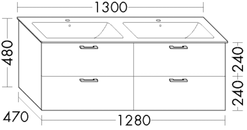 FORMAT Design Waschtisch-Unterschrank SFUQ
