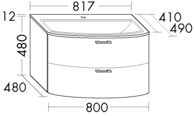 FORMAT Design Keramik-Waschtisch mit Unterschrank SGYI