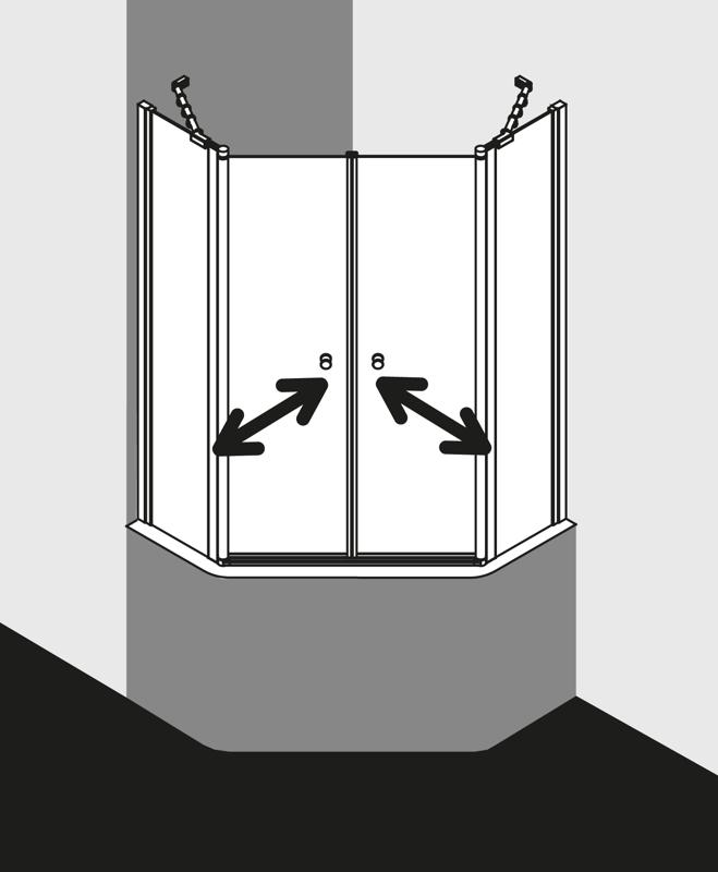 FORMAT Basic Pendeltür-Fünfeckduschkabine