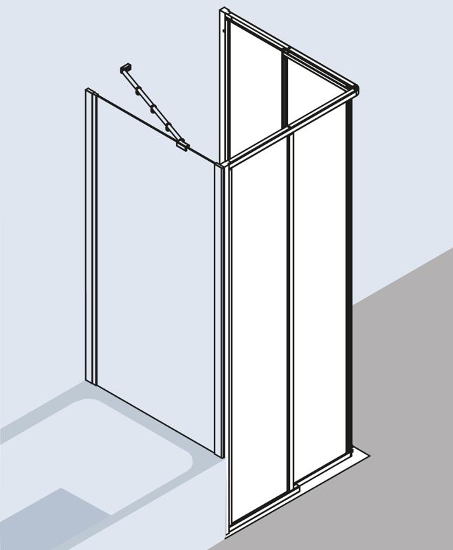 FORMAT Basic Ganzglas-Gleittür-Eckeinstiegshälfte 2-tlg.