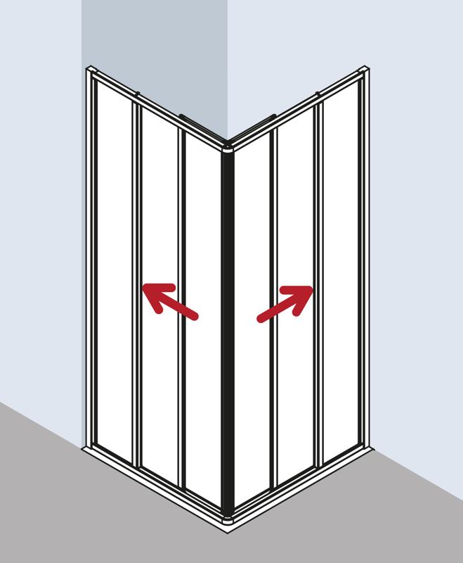 FORMAT Basic Ganzglas-Gleittür-Eckeinstiegshälfte 3-tlg.